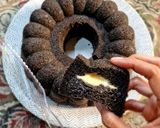 Foto langkah ke 6 dari resep Bolu Ketan Item isi Keju Lumer.