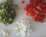 Foto del paso 3 de la receta: Arroz con presa ibérica, verduras de otoño y bosque de bimi