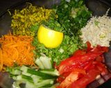 A picture of step 2 of Vegan, tropical sprouts burrito bowl.
