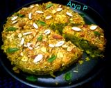 A picture of step 6 of Savory Methi Leaf Cake.