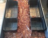 Une image de l'étape 2 de Number cake avec un brownie et une ganache montée au chocolat.