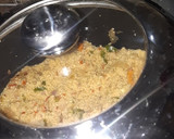 A picture of step 3 of Cous cous with veggies.