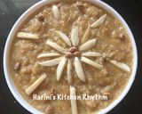 A picture of step 5 of Anjeer halva.