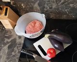 Une image de l'étape 1 de 12• Aubergine farcie à l'agneau- Riz pilaf+Recette boulette 0 gâchis.