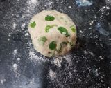A picture of step 2 of Drumstick leaves paratha.