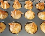 A picture of step 3 of Chicken, mozzerella filo parcels.