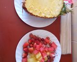 A picture of step 5 of Edible fruit arrangement on a pineapple boat.