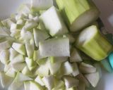 A picture of step 1 of Lauki coconut masala.