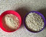 A picture of step 1 of Oats muthia with rice.