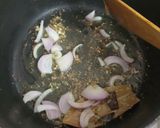 A picture of step 9 of Burmese samosa curry with saffron rice.