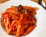A picture of step 4 of Simple Penne with Tomato Sauce.