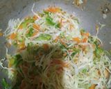 A picture of step 3 of Chicken veg roll samsoy filling.