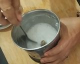 A picture of step 3 of Mango kheer /Firni for fast or vrat.