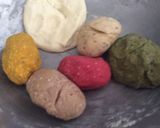A picture of step 3 of Multi colored mathri.