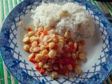 Garbanzos al vino blanco con arroz