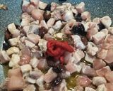 A picture of step 3 of Squid Ink Tagliolini with Swordfish and Chickpeas.