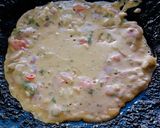 A picture of step 3 of Besan Omelette toast.