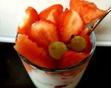 A picture of step 2 of My Yogurt with Melon,Grapes and Strawberries. 😁.