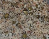 A picture of step 4 of Matar pulau with dill leaves.