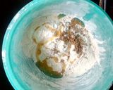 A picture of step 1 of Besan Masala Papdi.