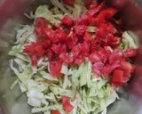 A picture of step 4 of Papad Cone Salad 😋.