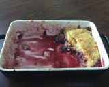 A picture of step 3 of Leftover Kirsch-Cherry crumble.