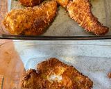 A picture of step 5 of Less saucy chicken Parmesan.