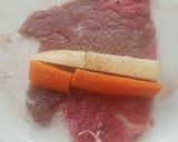 Foto del paso 1 de la receta: Pajaritos (rollos de carne con verduras)