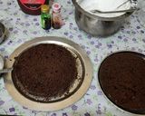 A picture of step 8 of Christmas 🍫 chocolate choco chips whip cream cake.