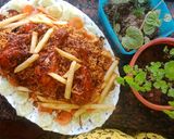 A picture of step 4 of Iraqi cuisine chicken kepsa rice.