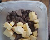 A picture of step 1 of Pure dark chocolate Brownies.