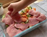 Rakott hús tejszínes zöldséggel🥦🥕🫑 recept fázis 3 fotója
