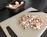 A picture of step 1 of Chicken breast stuffed with mushrooms poured mushroom sauce.