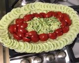Une image de l'étape 6 de Salade de tomates, concombre et courgette au jambon cru.