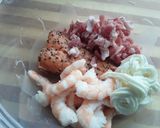 A picture of step 2 of Sig's Salmon and Prawn Pasties.