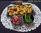 A picture of step 6 of Ratalu Puri (Purple Yam Puri).