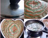 A picture of step 3 of Tricolour Marble Dhokla.
