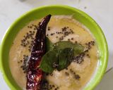 A picture of step 4 of Pesarattu with Coconut Peanut Chutney.