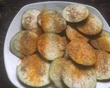 A picture of step 1 of Brinjal Pakoda.