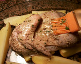 Foto del paso 29 de la receta: Pollo al horno con majado de hígado y patatas rojas asadas