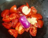 A picture of step 1 of Tomato soup with Garlic Butter toasted bread.