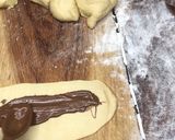 A picture of step 6 of Nutella roll.