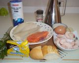 Foto del paso 1 de la receta Brazo de lenguado, salmón y gambas
