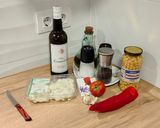 Foto del paso 1 de la receta: Sartén de bacalao con garbanzos y pimiento rojo