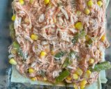 A picture of step 6 of Chicken Pastel Azteca.
