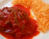 A picture of step 11 of Shrimp Patties in Guajillo Sauce with Nopales.