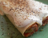 Foto del paso 15 de la receta: Canelones de pisto con bacalao gratinados con lactonesa de mostaza con miel
