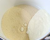 A picture of step 1 of Suji pakoda.