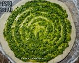 A picture of step 5 of Pesto bread(basil flavour).