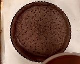 A picture of step 7 of Miso black sesame baked chocolate tart.